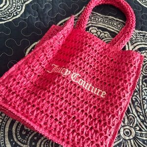 Small Juicy Couture Hot PinkTote with Embroidered Logo